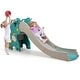 preview thumbnail 3 of 10, 4-in-1 Kids Climber Slide Play Set with Basketball Hoop-Green - 74" x 25.5" x 31.5" (L x W x H)