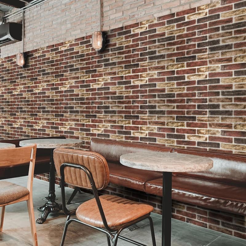 Art3d 20pcs 27.5"x27.5" Self-adhesive Foam Faux Brick Wall Tile Wall Sticker