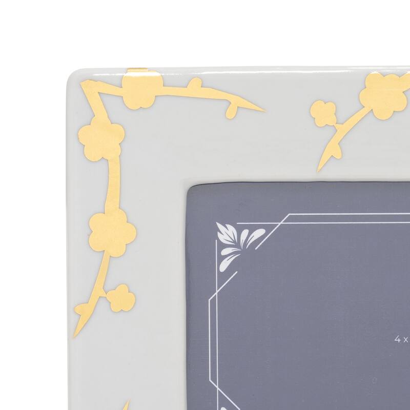 Ceramic Cherry Blossom Picture Frame - Gold