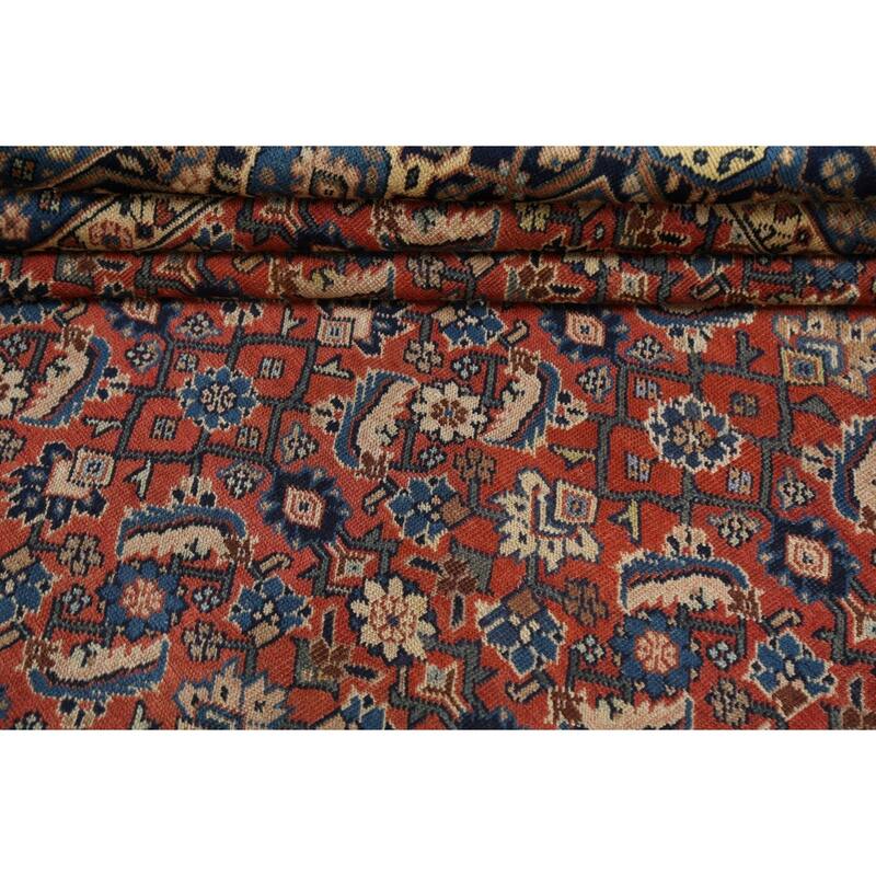 Pre-1900 Vegetable Dye Sultanabad Persian Wool Area Rug Hand-knotted - 9'3" x 12'5"