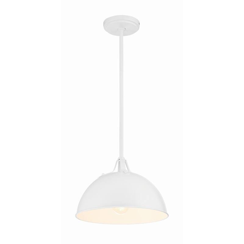 Soto 1 Light White Pendant - 12"W x 8"H