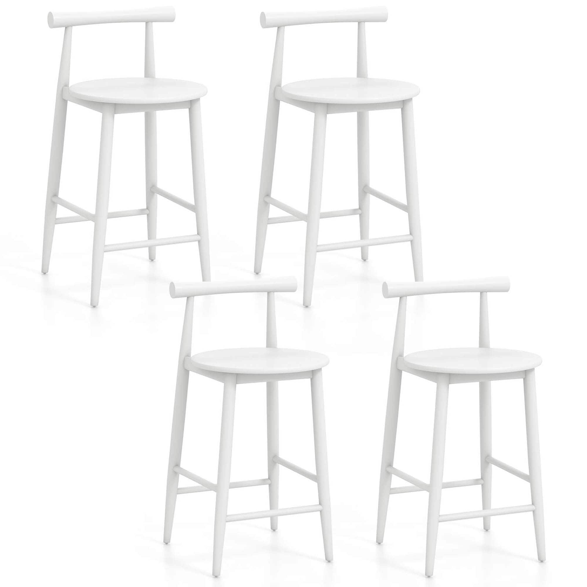 Costway Bar Chair Counter Height Stools Set of 2/4 with Acacia Wood