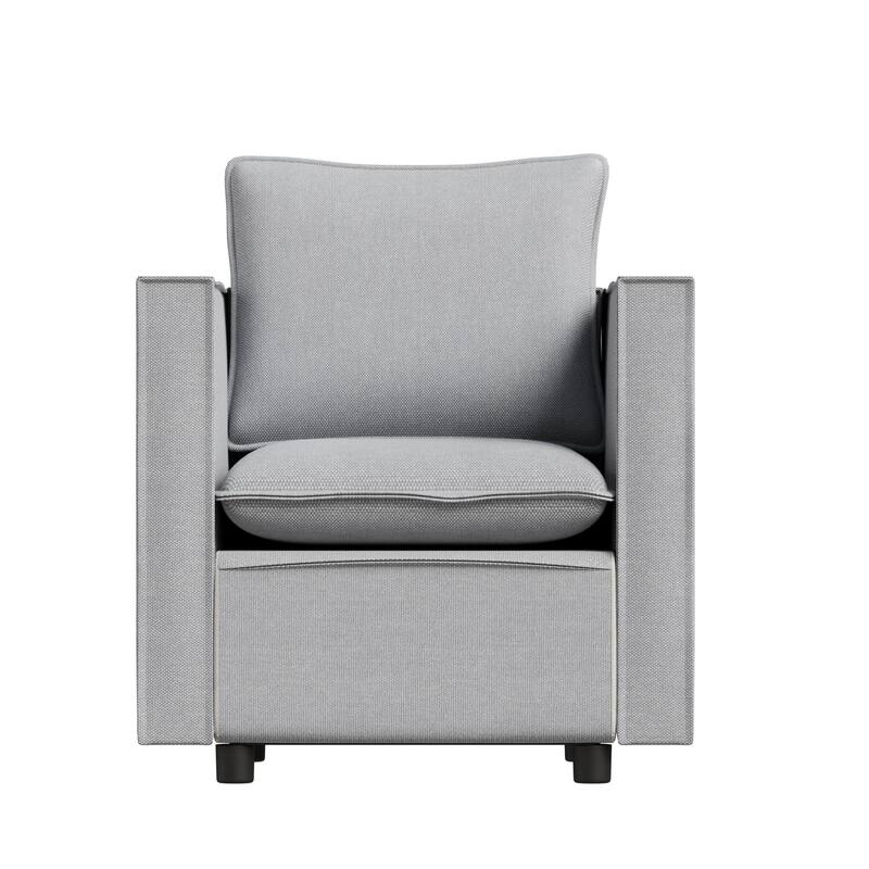 Linen Armchair with Soft Foam Cushion & Modern Frame