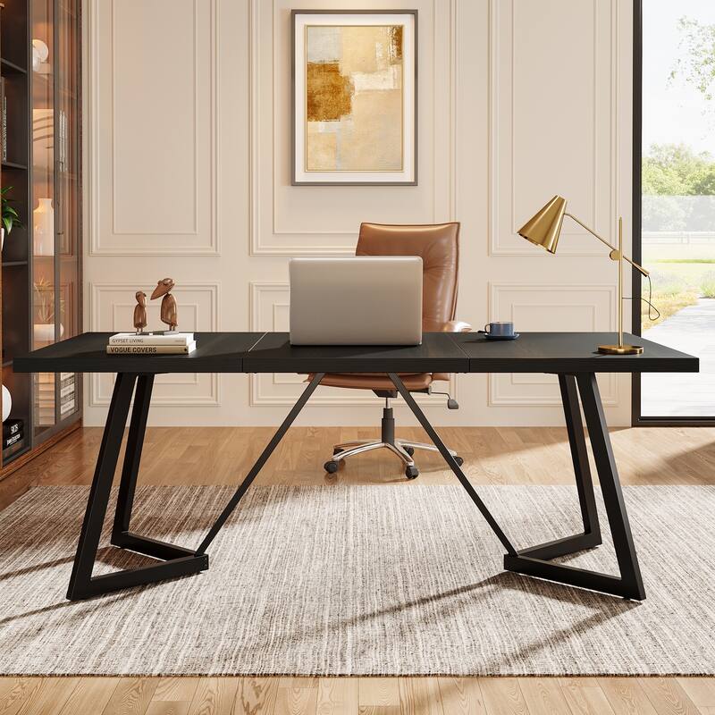 71'' Black Computer Desk Study Writing Table for Home Office