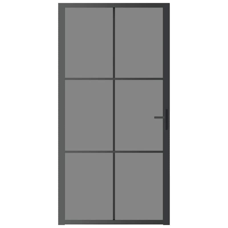 vidaXL Glass Door Interior Door with Alloy Handle ESG Glass and Aluminum Black