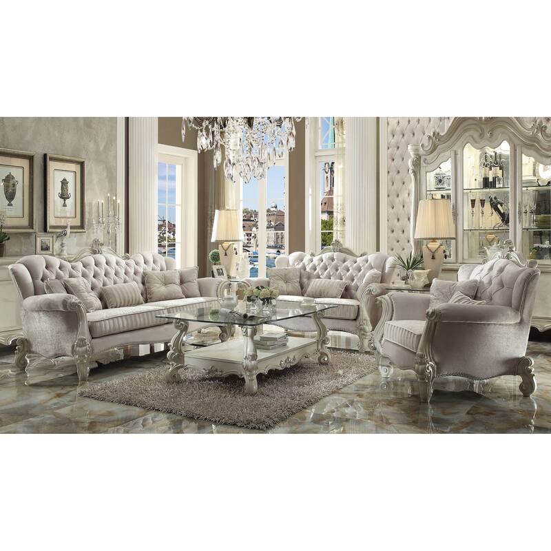 Calvert Ivory and Bone White Loveseat with Wingback