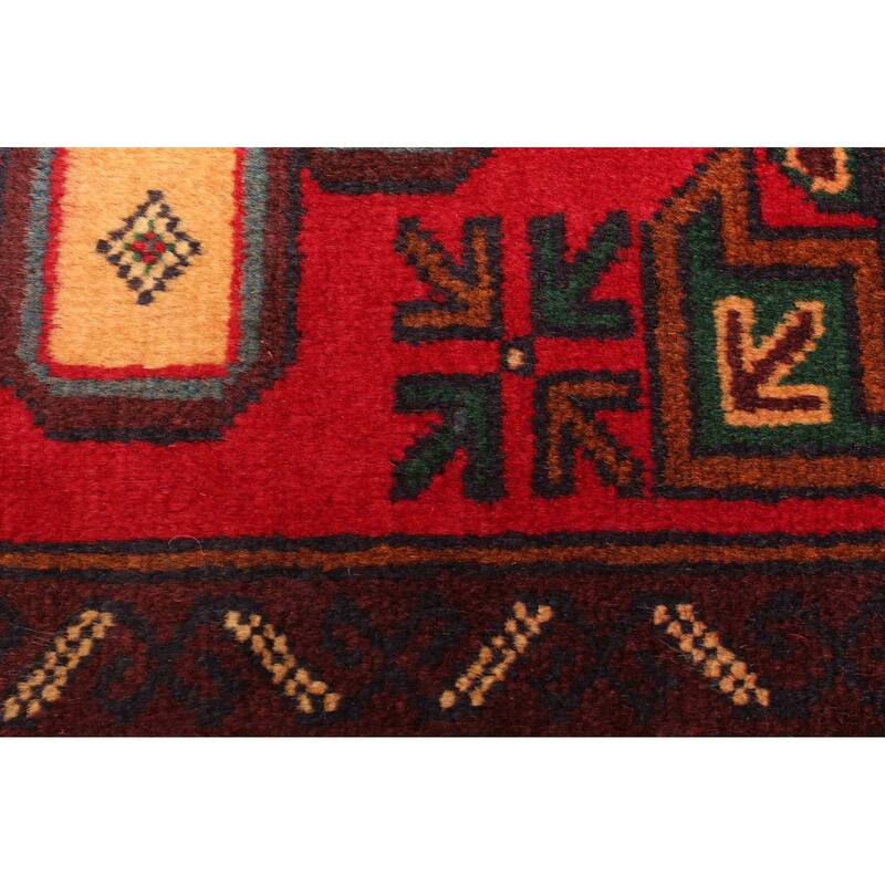 ECARPETGALLERY Hand-knotted Teimani Red Wool Rug - 3'10 x 6'8