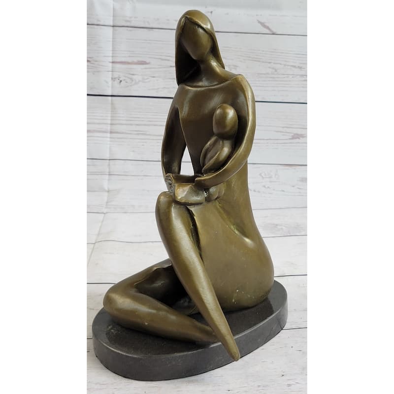 Mother With Baby Bronze Statue Sculpture Figure Pregnancy Shower Mothers Gift