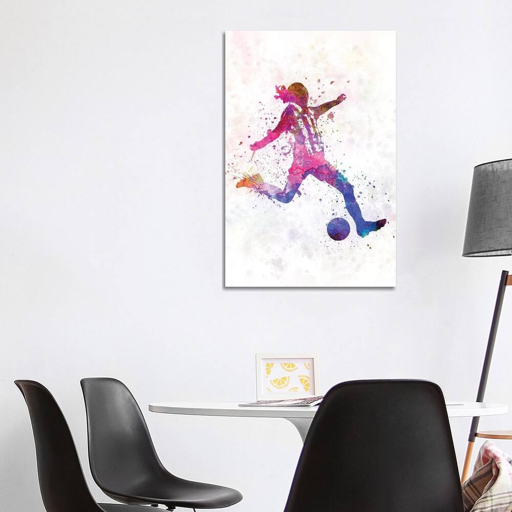 iCanvas "Girl Playing Soccer Silhouette IV" by Paul Rommer Canvas Print