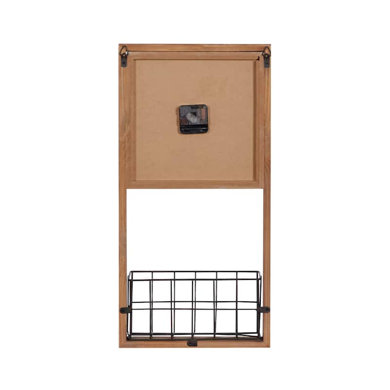 Brown Wood Farmhouse Wall Clock 24 x 12 x 4 - 12 x 4 x 24