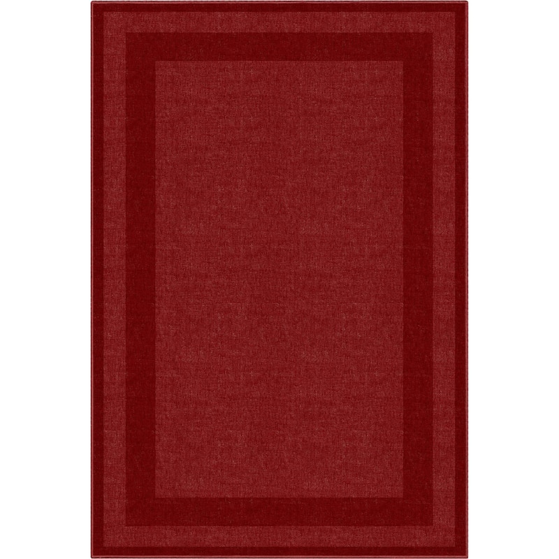 Well Woven Plain Border Flat-Weave Area Rug