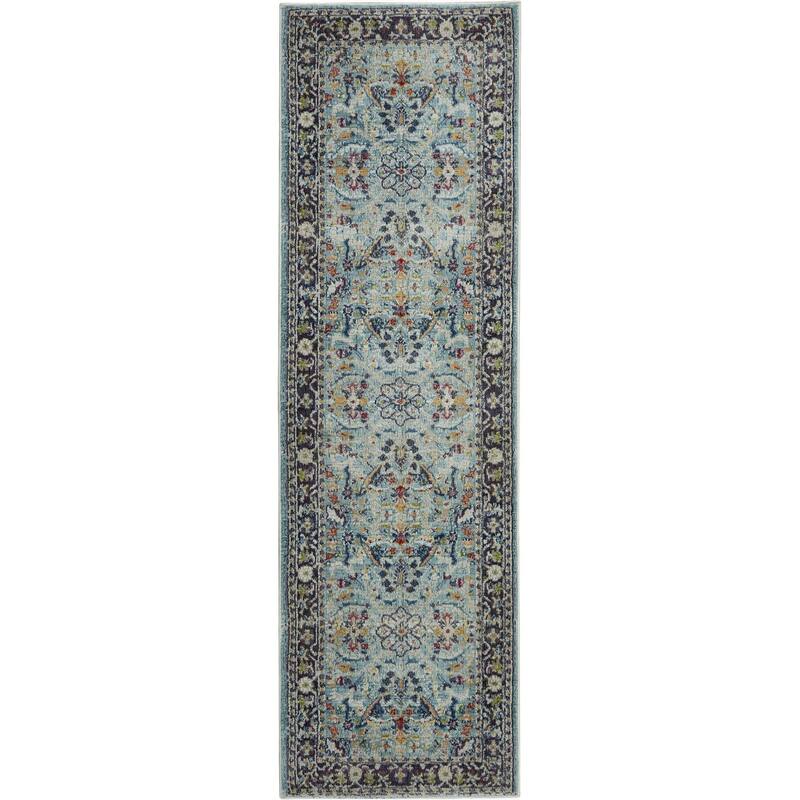 Donit Power Loomed Distressed Abstract Floral Traditional Non Skid Area Rug By HomeRoots - 72' X '24' X '0.5