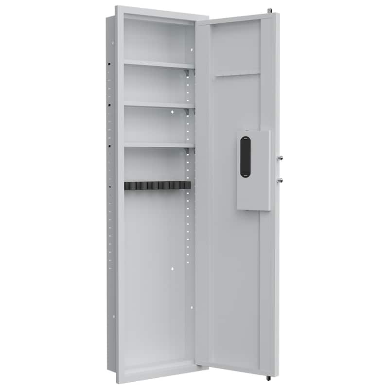 53"Fingerprint Touch Panel In-Wall Safe,Hidden Wall Gun Safe for Rifle
