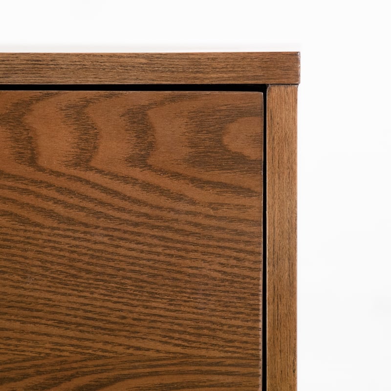 Furniture of America Beau Midcentury Walnut 5-Drawer Chest with Interlocking Drawers