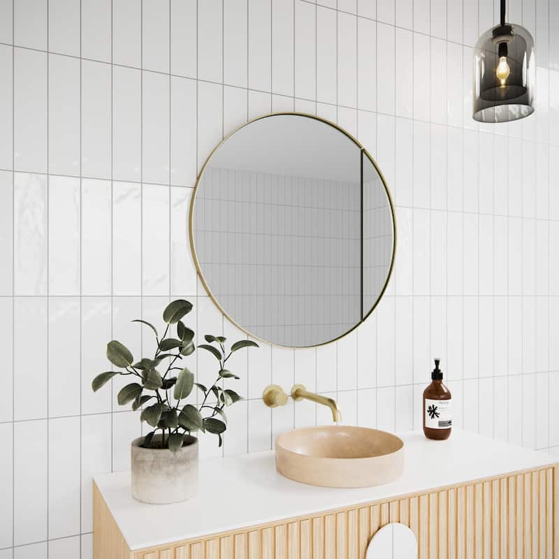 One Door Steel Frame Round Shape Medicine Cabinet