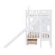 preview thumbnail 39 of 64, Twin over Twin Size Solid Wood Castle Style Bunk Bed with Drawers and Slide