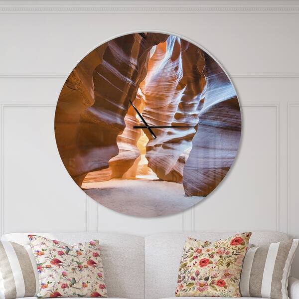 slide 2 of 10, Designart 'Antelope Canyon Glow Inside' Oversized Modern Wall CLock