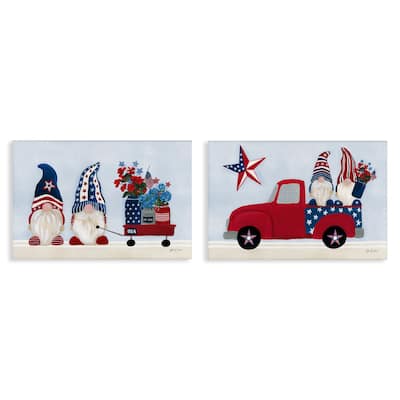 Stupell Americana Florals & Gnomes Canvas Wall Art Design By Yvette St. Amant (Set of 2)