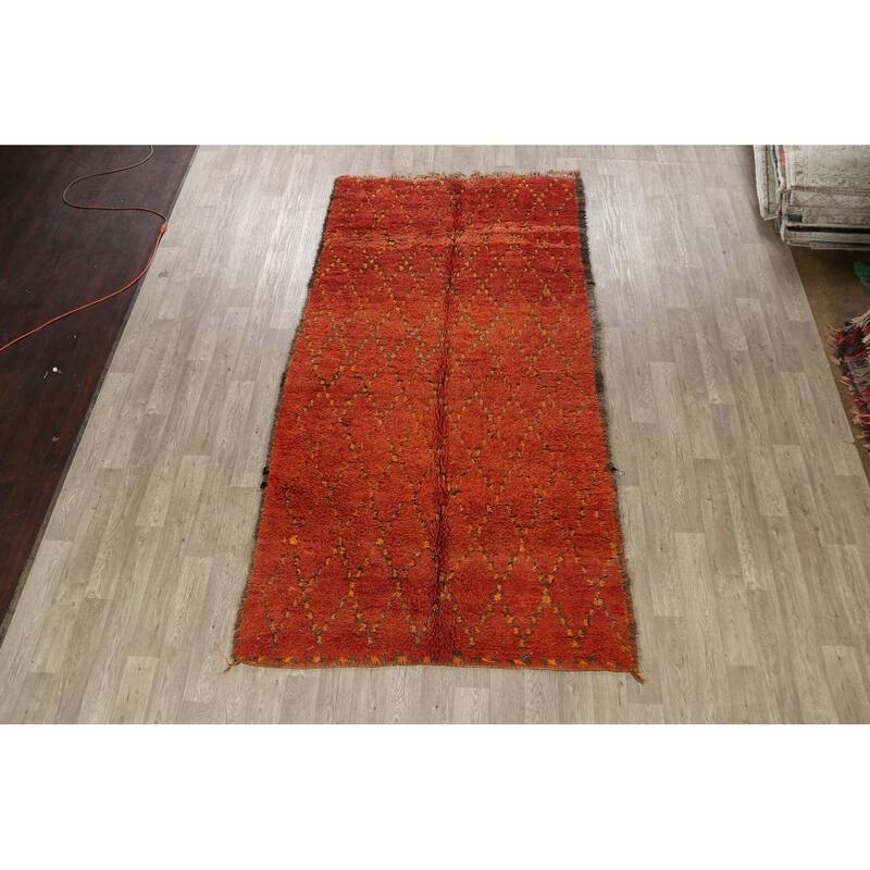 Tribal Moroccan Oriental Area Rug Wool Hand-knotted Office Carpet - 5'8" x 10'3"