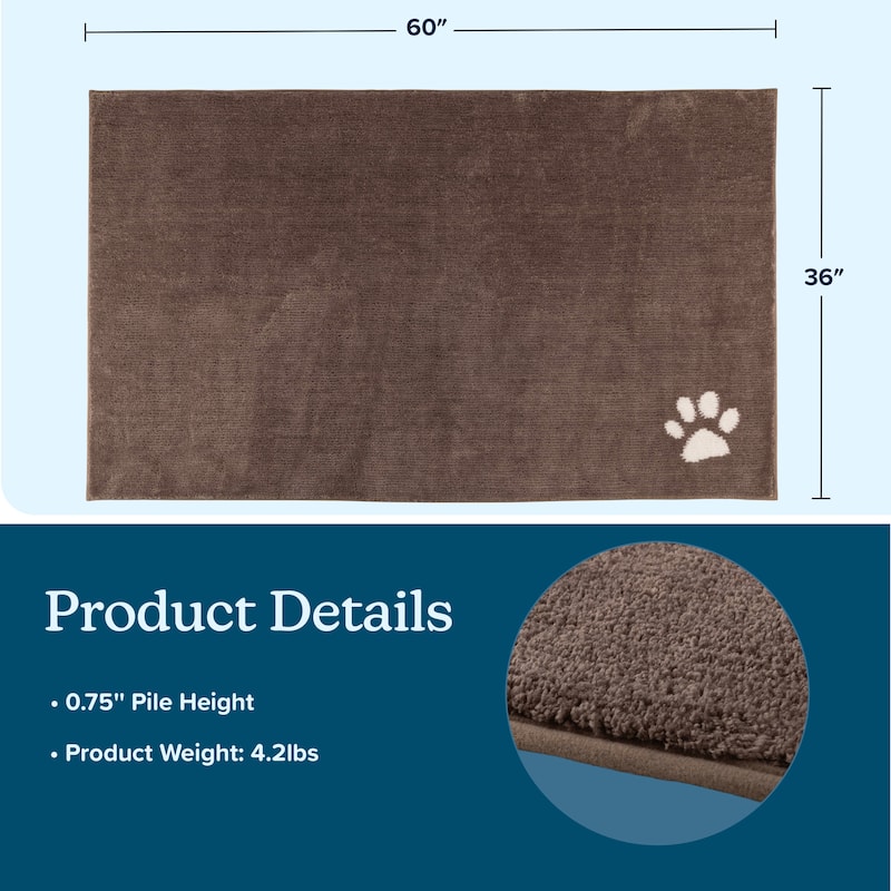 PETMAKER 60x36 Dog Door Mat for Muddy Paws