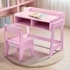 preview thumbnail 3 of 12, MDF Children's Study Desk And Chair Set With 2 Storage Compartments