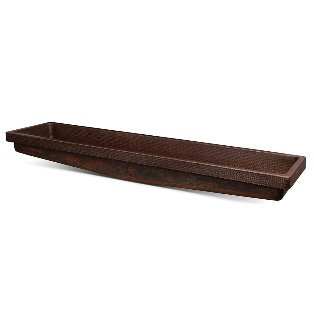 60-in Rectangle Skirted Vessel Hammered Copper Sink (VREC60SKDB)