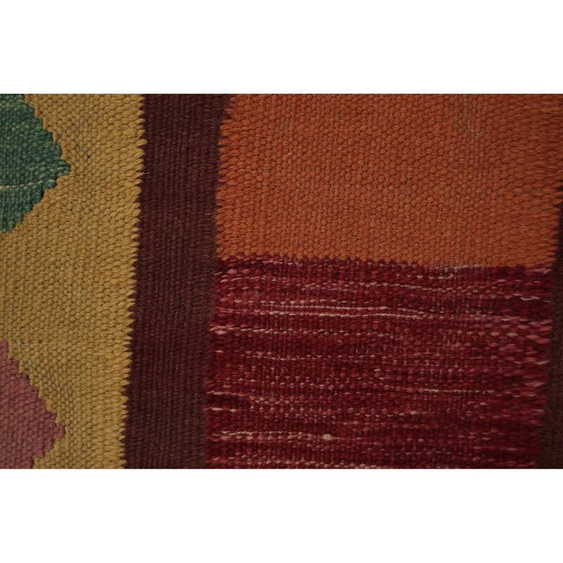 Hand Woven Oriental 100% Wool Carpet Southwestern Tribal Greys & Charcoal Kilim Area Rug - 14' 8'' X 9' 9''
