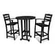 preview thumbnail 18 of 17, POLYWOOD La Casa Caf 3-Piece Bar Set Black