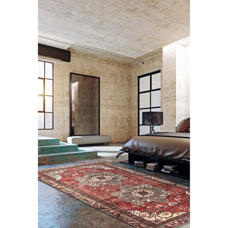 ECARPETGALLERY Hand-knotted Konya Anatolian Red Wool Rug - 4'9 x 9'7