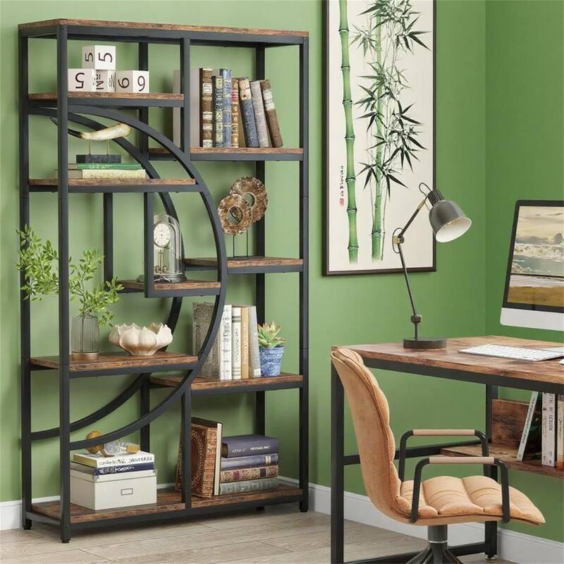 Geometric Half-Moon Bookcase