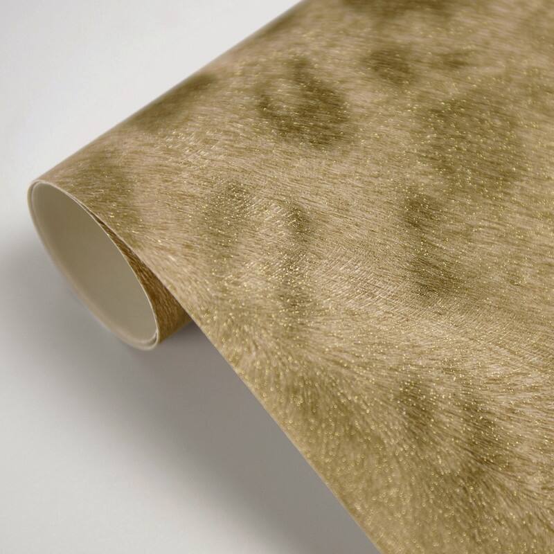 Brewster Umbria Light Brown Jaguar Wallpaper - 21in x 396in x 0.025in