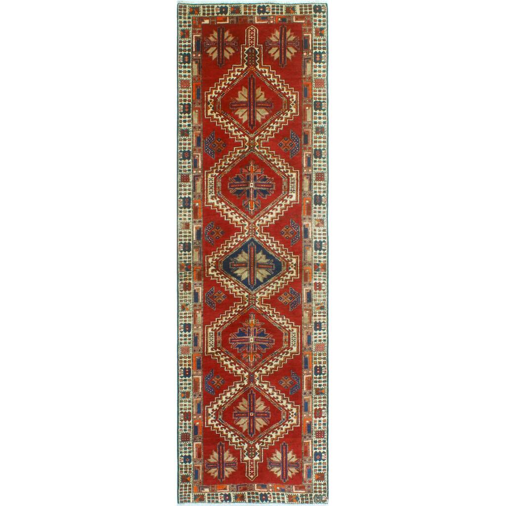 Fine Vintage Distressed Arman Red/Ivory Runner - 3'0" x 10'4"