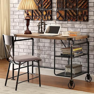 Wini Industrial Black 47-inch Metal Computer Desk by Furniture of America