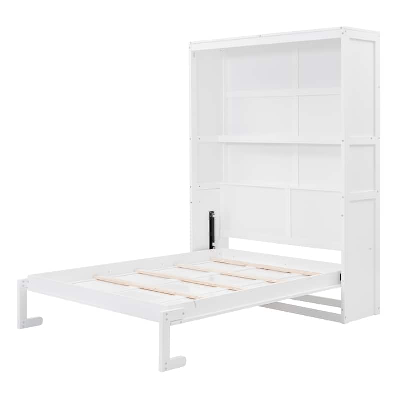 Full Smart Murphy Bed with 2-Tier Storage Cabinet