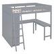 preview thumbnail 4 of 16, Full Size Loft Bed Frame with L-shape Desk and Storage Shelf, Versatility Solid Wood Storage Bed Frame for Kids, Teens