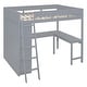 preview thumbnail 4 of 33, Full Size Loft Bed with Build-in Desk and Shelves