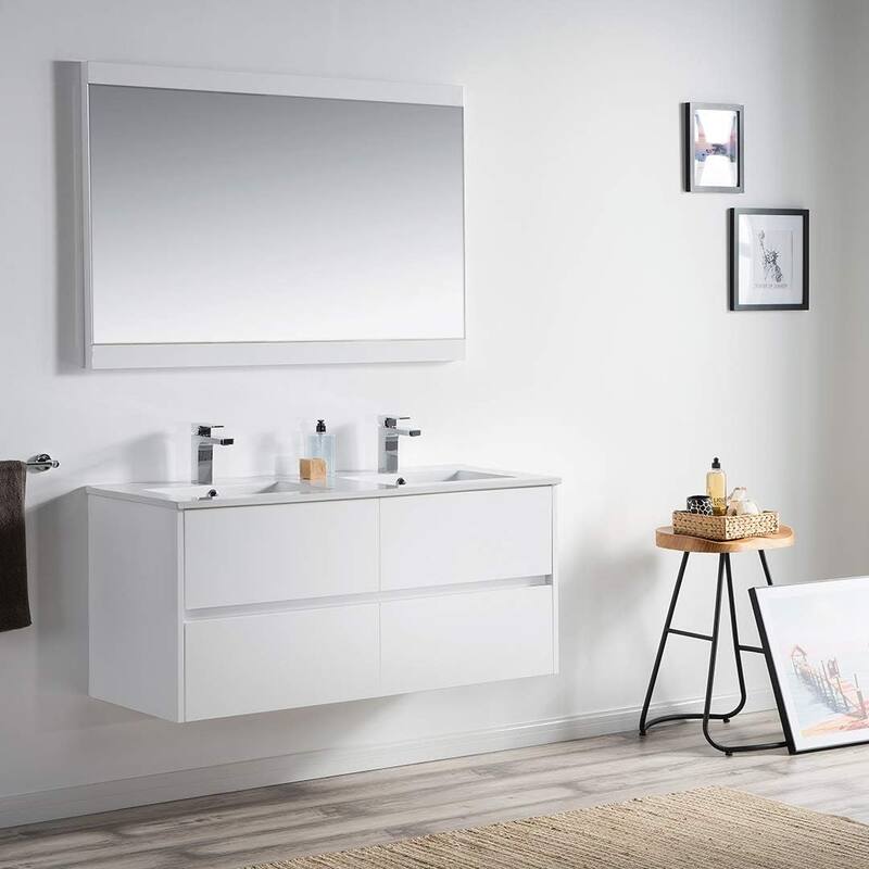 Blossom Valencia 48" Wall Mounted Double Sink Floating Bathroom Vanity