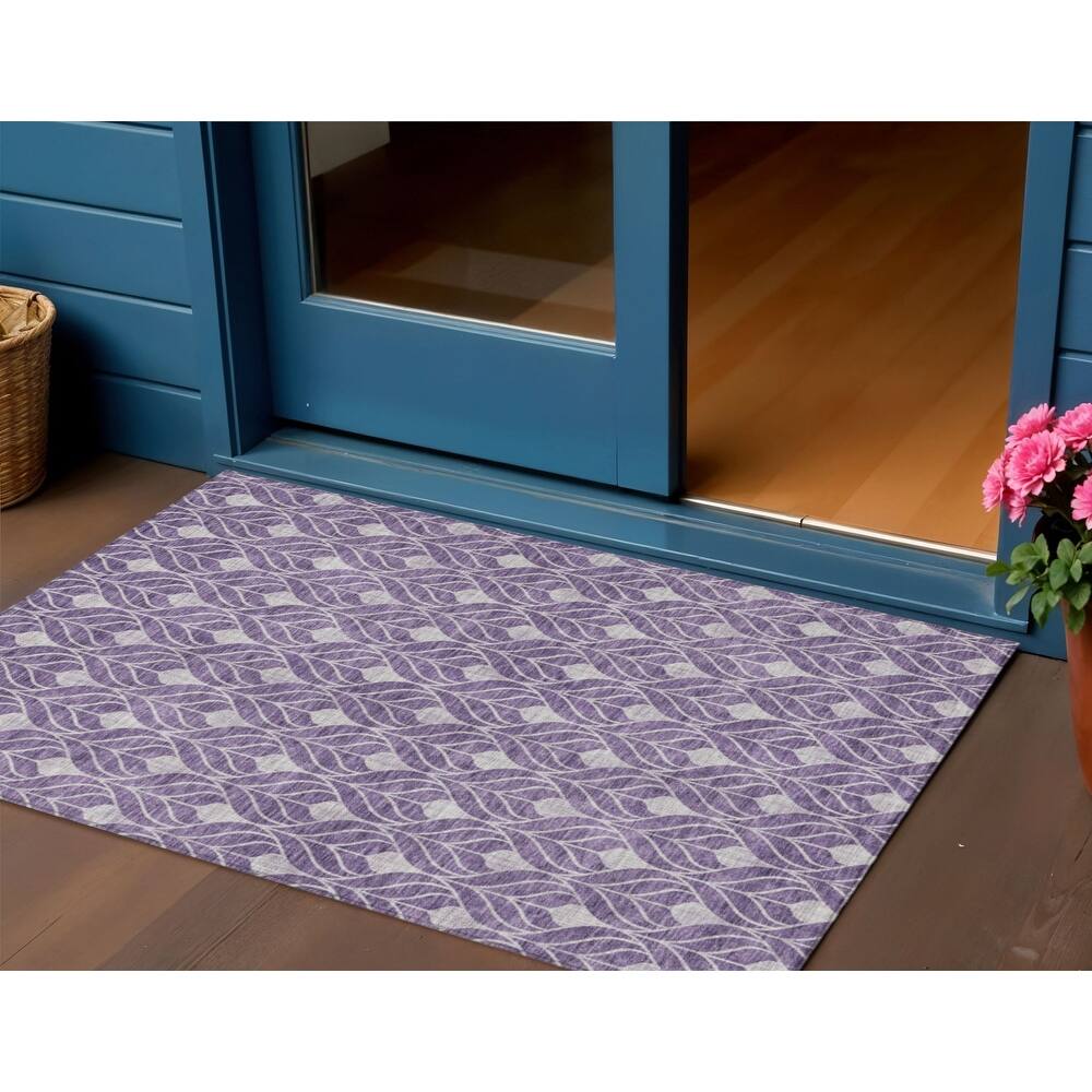 HomeRoots Geometric Transitional Rectangle Outdoor Rug