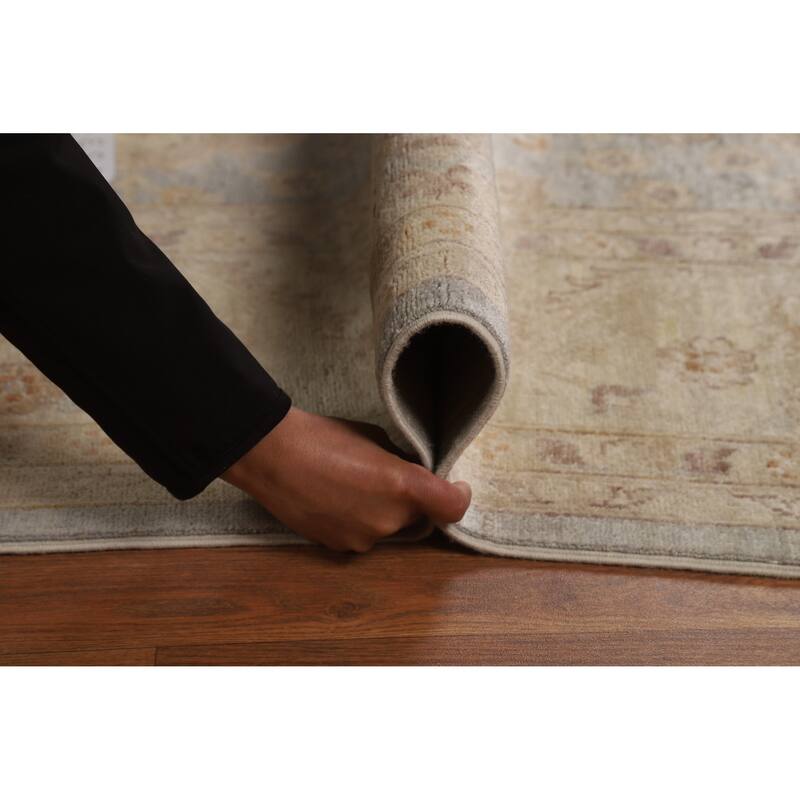 Vegetable Dye Oushak Turkish Area Rug Hand-Knotted Wool Carpet - 8'11" x 11'11"