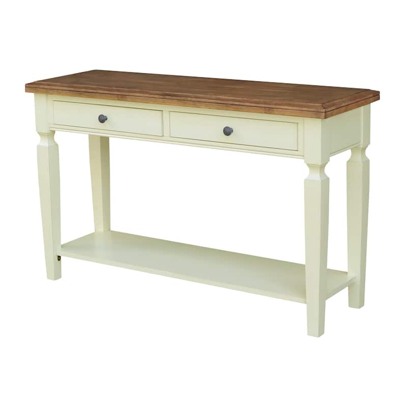 Vista Solid Wood Console/Sofa Table - Hickory/Shell