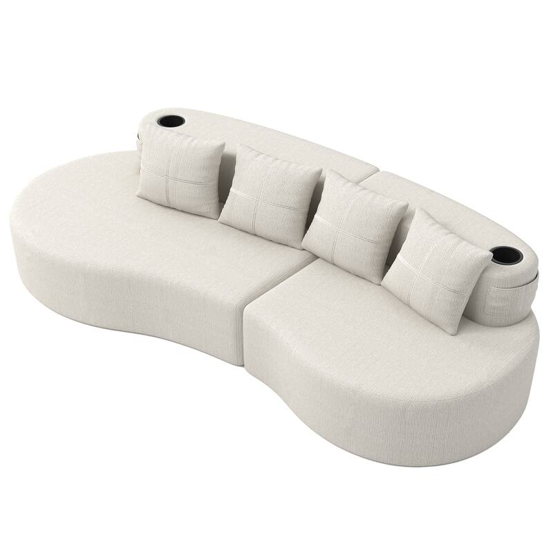 Modern Curved Sectional 3 Seat Minimalist Elegant Half Moon Sofa Compressed Modular Sectional Sofa for Living Room, Office