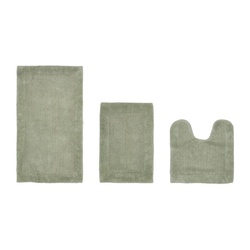 Better Trends Bath Rugs Set 100% Cotton Tufted Soft Water Absorbent Bathroom Rug for Shower, Sink Bath Mats Edge Collection