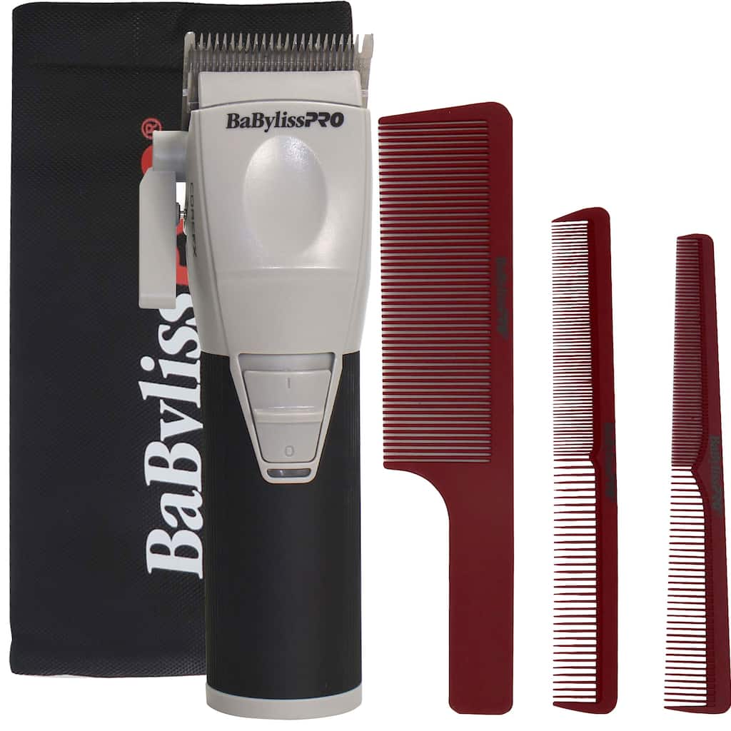 BabylissPRO COREFX Professional Performance Hair Clipper - FX86 + Comb Set (Clipper, Cutting, Taper Combs) + Clipper Pouch