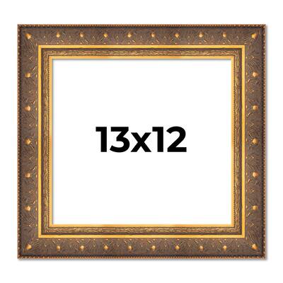 13x12 Frame Vintage Gold Solid Wood Picture Frame | 2.5 Inch Moulding