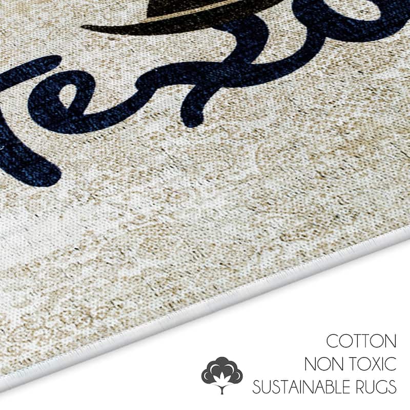 US States Design 3 Piece Bathroom Rugs Set - Non-Slip Ultra Thin Bath Rugs for Bathroom Floor - Washable Bathroom Mats Set