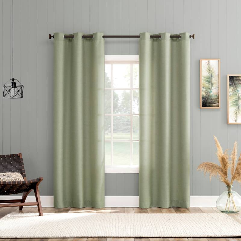 No. 918 Landon Textured Semi-Sheer Grommet 1-Piece Curtain Panel, Single Panel