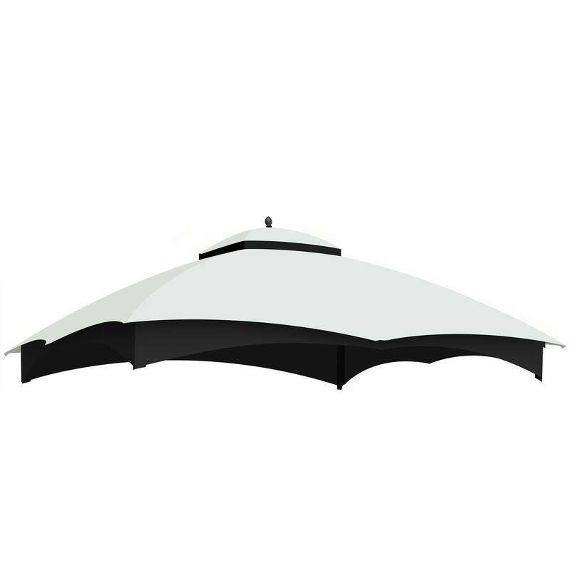 Heavy Duty Gazebo Replacement Canopy with Air Vent, UV Protection, and Mosquito Netting, 10X12, White - White
