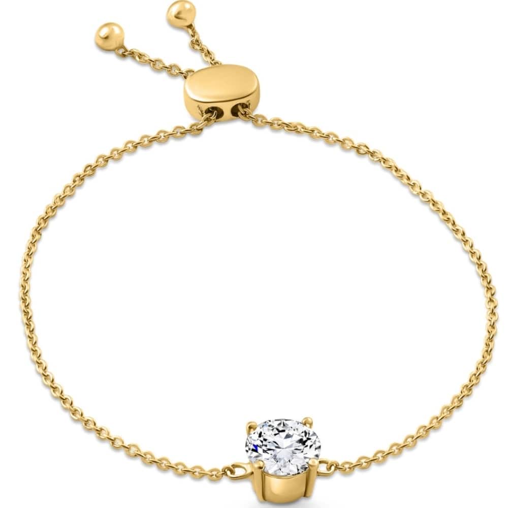Bliss Diamond Certified 2Ct Diamond Solitaire Slider Bracelet Gold Lab Grown