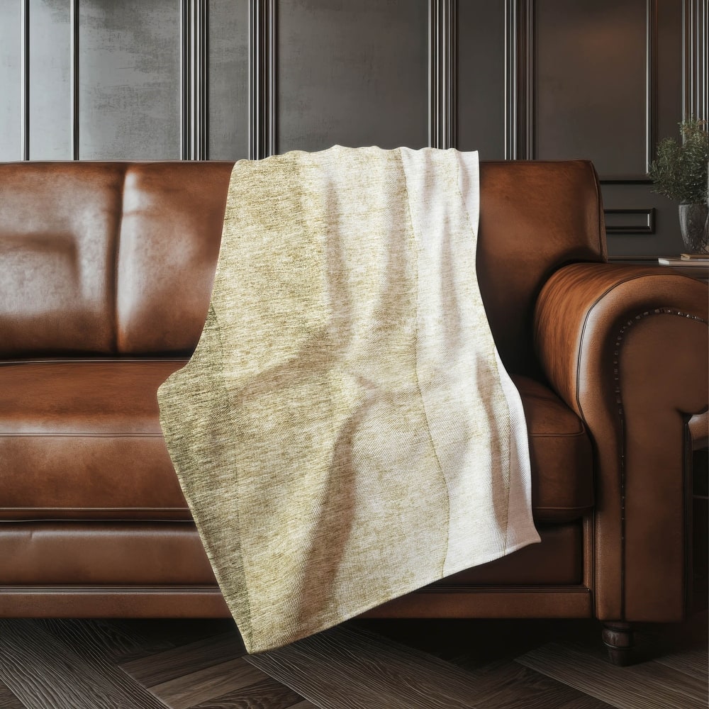 Premium Machine Washable Modern Ombre Sherpa Throw Blanket