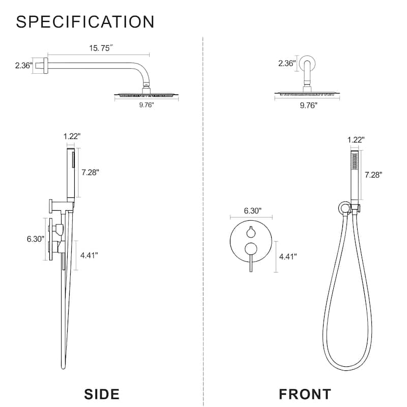 10-inch Rainfall Shower Head with Handheld Shower